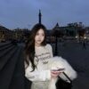 스톤 프린팅 긴팔 티셔츠