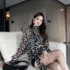 리본 도트 실크 블라우스