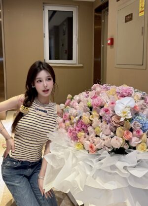 컬러풀 스트라이프 니트 베스트