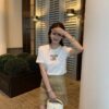 럭셔리 컬러 블록 스톤 티 & 스커트 세트