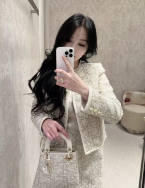 D 한정 레이디 다이애나 캔버스 체크 수트