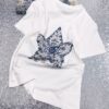 펜타곤 스타 자수 프린트 티셔츠