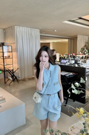 신상 글리터 스톤 포켓 재킷 베스트 세트